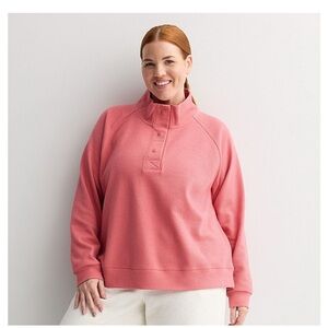 Tek Gear Pink Button-Up Sweatshirt